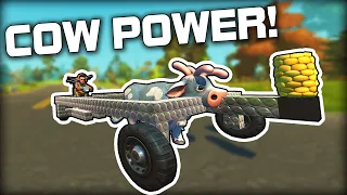 Racing Cars with Only COW Power! (Scrap Mechanic Multiplayer Monday)