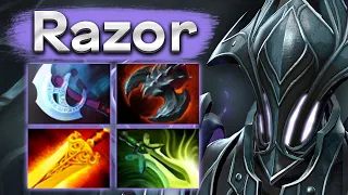 Разор на миде с интересной сборкой от 9 ранга! - Razor 7.33 DOTA 2