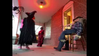 Trick or treaters getting scared on Wardin porch!