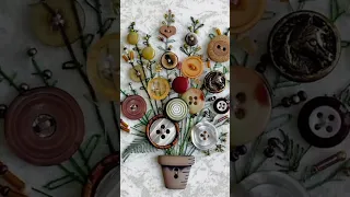 Button crafts #button #buttoncraft #diycrafts #diy #flowers to