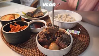 SUB|신혼요리 브이로그|에어프라이어 삼치구이 정식🐟.돼지고기 김치찌개.분짜 만들어 먹는 집밥 먹방 일상 브이로그