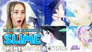 THE SLIME IS THE MAIN CHARACTER?!? That Time I got Reincarnated as a SLIME OPENINGS REACTION (1-5)