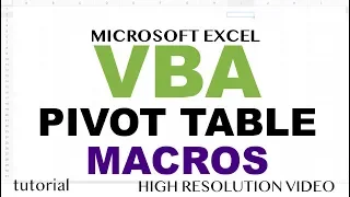Excel Macro - Pivot Table, Dynamic Range, Error Handling - Excel VBA Part 11