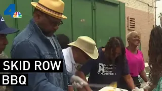 Celebrities BBQ on Skid Row Ahead of BET Awards Show | NBCLA