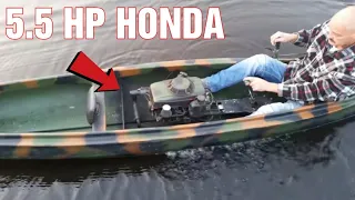 Canoe With 5.5HP Motor From A Lawnmower 20KM/H