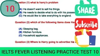 Ielts fever listening test 10 | What is Harry's problem