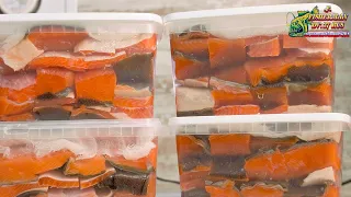 Dry-salmon salted salmon in jars, See how to salt salmon so that the fish does not disappear.