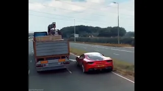 amazing La Ferrari Under stunt  under truck