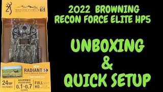 2022 BROWNING RECON FORCE ELITE HP5 UNBOXING & QUICK SETUP