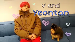 V and his dog Yeontan acting cute together