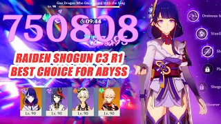 Raiden Shogun C3 R1 Best Choice for Abyss - 2.4 12-3 Speed Run Showcase - 750k Nuke