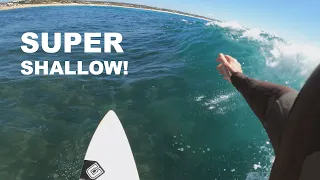 Surfing super shallow point break - GoPro RAW POV