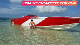 Restored 1994 38' Cigarette Top Gun For Sale - Listen to this beast!  Haulover Inlet #shorts