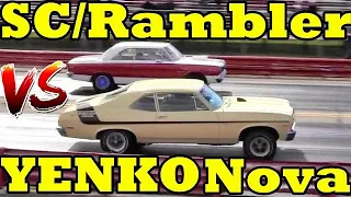 OLD SCHOOL MUSCLE !! 70 YENKO NOVA vs 69 SC/Rambler - 1/4 Mile Drag Race - RoadTestTV