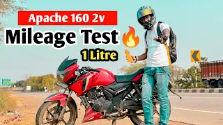 Apache 160 2v Mileage Test | New Apache Mileage Kitna Hai | apache mileage test