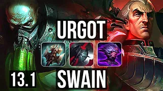 URGOT vs SWAIN (TOP) | Rank 4 Urgot, Quadra, 1.0M mastery, 400+ games, 7/2/3 | KR Master | 13.1