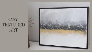 Easy Abstract Gold and Black Painting/ Texture Acrylic Art