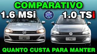 COMPARATIVO | VIRTUS 1.6 16v MSi x 1.0 12v TSi comfortline 2018 | QUANTO CUSTA para manter