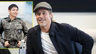 Brad Pitt Reacts to Viral Video of BTS' V Performing This Action in Military Service