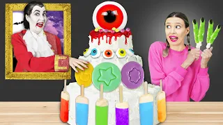 Famous painting Mukbang 음식 도전 Halloween Cake Decoration by Pico Pocky