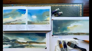 EXPERIMENTAL LOOSE ABSTRACT STORMY SKY Painting Atmospheric Skies Watercolor Landscape Painting DEMO