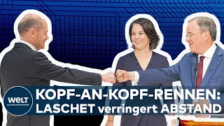 BUNDESTAGSWAHL 2021: Deutschlandtrend - Armin Laschet verringert Abstand auf Olaf Scholz I WELT News