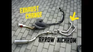 MT-03 exhaust change from stock to Arrow