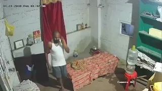 Real ghost attacking sleeping man