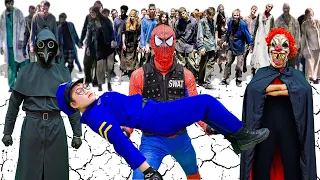 Zombie Revenge For Blue Police| Couple Spiderman SEAL X Nerf Battle Gun Fight