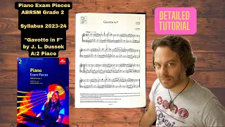 "Gavotte in F" by J. L. Dussek - Grade 2 Piano Exam piece ( A:2 ) ABRSM 2023 - 24 - TUTORIAL