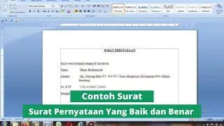 CONTOH SURAT PERNYATAAN