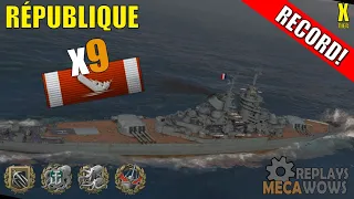 République 9 Kills & 194k Damage | World of Warships Gameplay
