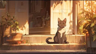 Lofi With My Cat || Autumn Dawn With Cat🐱🍂 Work/Sleep/Healing  [ Lofi Hip Hop - Lofi Songs ]