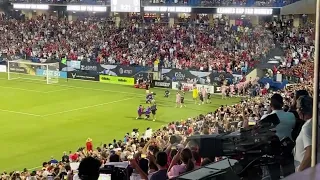 Messi walks onto the pitch for Inter Miami vs. FC Dallas