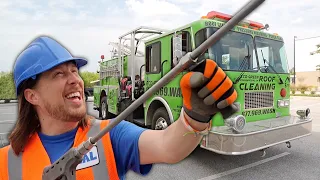 Fire Truck Pressure Washing - Truck Song for Kids