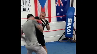 George Kambosos Jnr Preparing hard in the gym, to end the reign of  Teofimo Lopez.