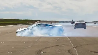 950HP McLaren 720S Nearly Crashes during Drag Race! 950HP McLaren 720S vs AMG GT R PRO vs 750HP M5