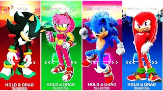 Shadow vs Amy Rose vs Sonic vs Knuckles || Tiles Hop Edm Rush