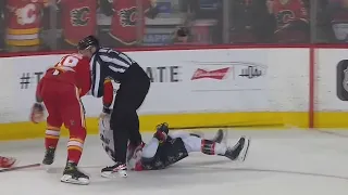 Nikita Zadorov Drags Zach Sanford Around By The Jersey Behind The Play