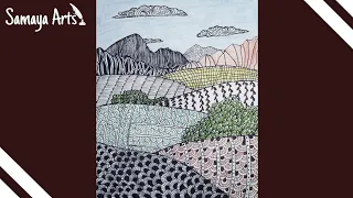 Zentangle Landscape Zenfield Art | Zendoodle Patterns | #61