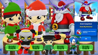 Tag with Ryan Christmas Update vs Sonic Dash Santa Big Event Update All Characters Unlocked All Boss