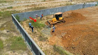 Episode 14 complete 100% Side Fence By Strong Power Komatsu D R 51PX Bulldozer And Truck Unloading