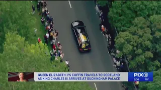 Queen Elizabeth II's coffin takes long road through Scotland