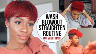 Wash, Blow Dry and Flat Iron Routine for Short Natural Hair (TWA/Pixie Cut)! ▸ VICKYLOGAN