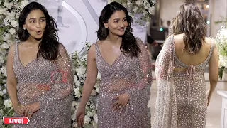 The Gorgeous Alia Bhatt in Saree arrives at Sidharth Malhotra - Kiara Advani Grand Wedding Reception