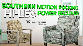 Southern Motion Rocking Reclining Hi Leg Power Recliner w/ Power Headrest #recliner #powerrecliner