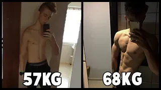 My 8 Month Body Transformation (57kg-68kg)