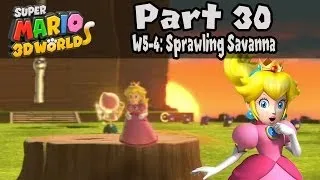 Super Mario 3D World - Part 30: World 5-4 "Sprawling Savanna" 100% Walkthrough!