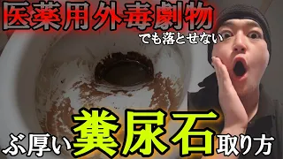 【トイレ尿石の落とし方】分厚い糞尿石落としの3つの方法の検証＋本気で尿石を落とす方法