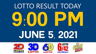 Lotto Results Today June 5 2021 9pm Ez2 Swertres 2D 3D 6D 6/42 6/55 PCSO